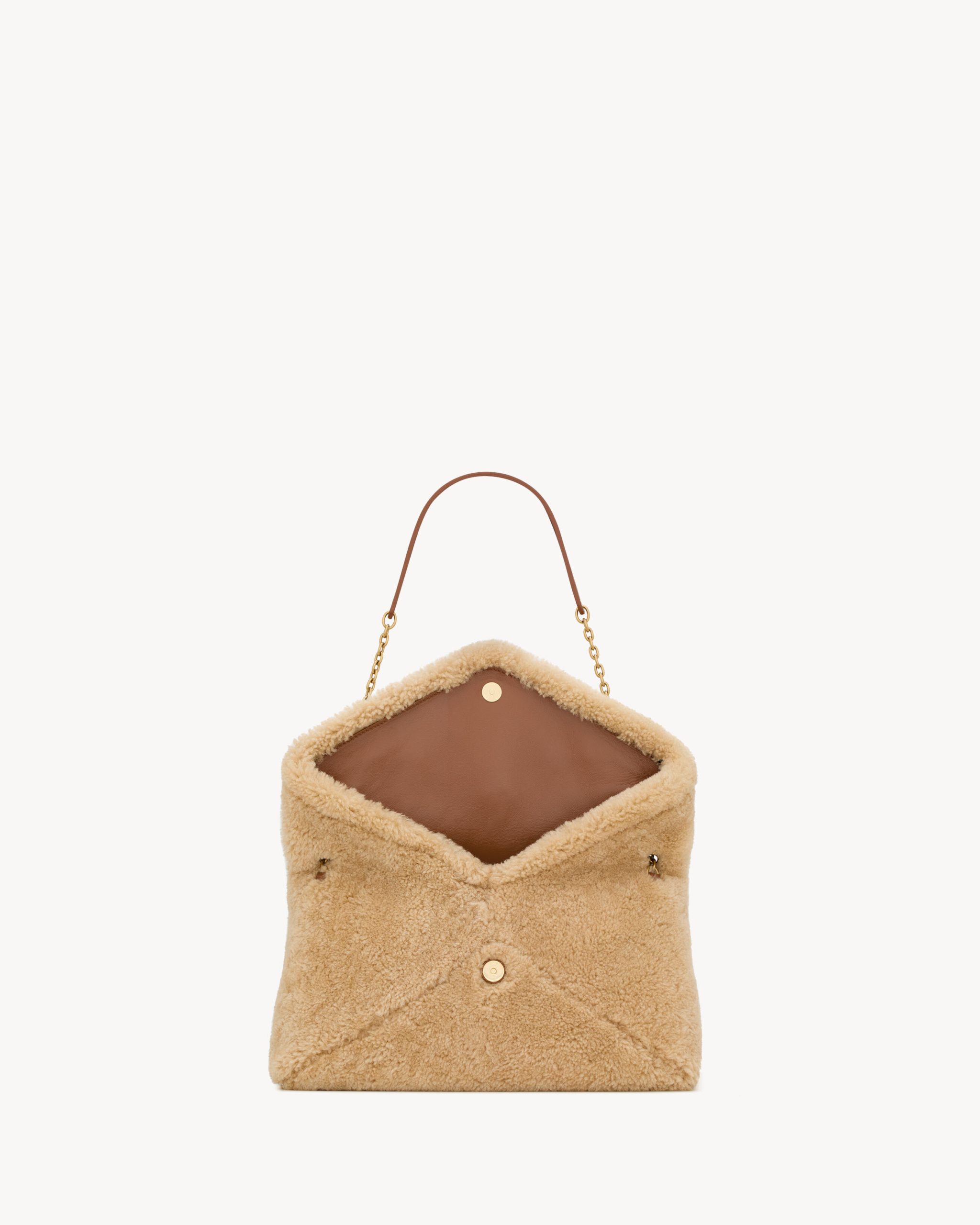 YSL CASSANDRE large pouch on chain in shearling - Image 5